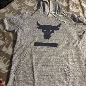 Gray Hoodie with Bull Logo